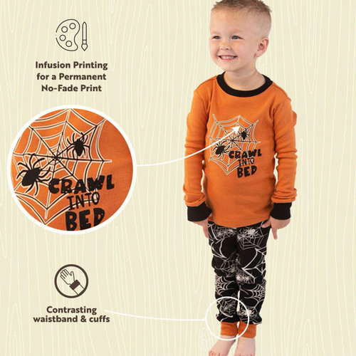 Lazy One Crawl Into Bed Spider Kid's Long Sleeve PJ