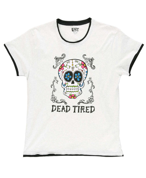 Lazy One Dead Tired Women's Skull Regular Fit PJ Tee