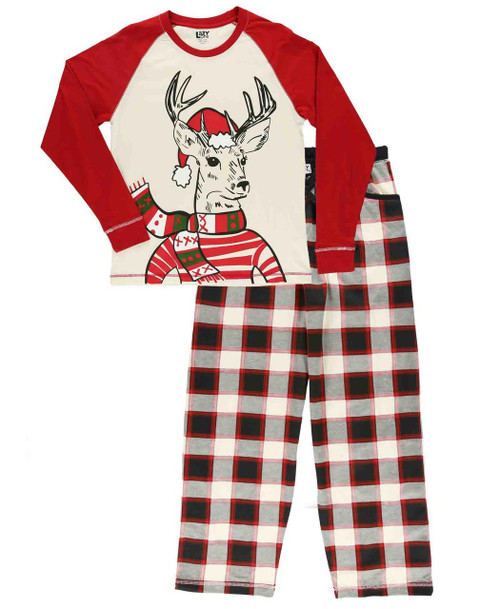 Lazy One Deer Christmas Women's Regular Fit Long Sleeve PJ Set