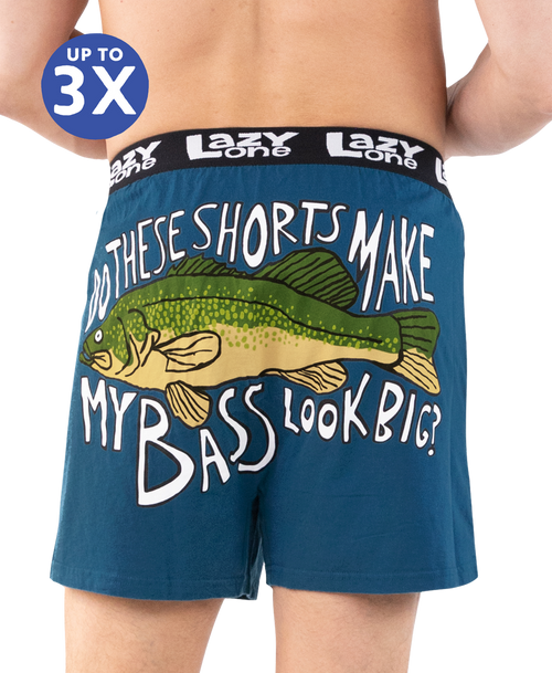 lazy one Do These Shorts Make My Bass Look Big? Men's Funny Boxer