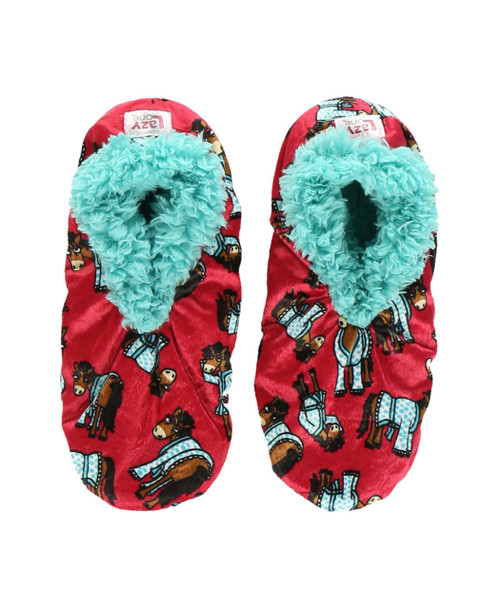 Lazy One Don't Do Mornings Horse Fuzzy Feet Slipper