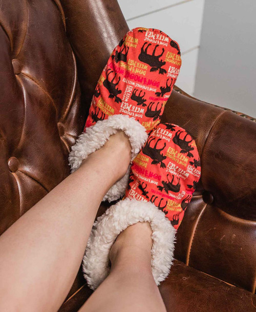 Lazy One Don't Moose With Me Moose Fuzzy Feet Slipper