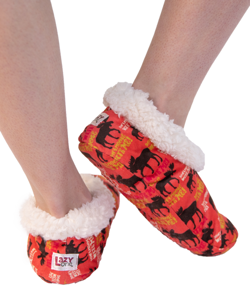 Lazy One Don't Moose With Me Moose Fuzzy Feet Slipper