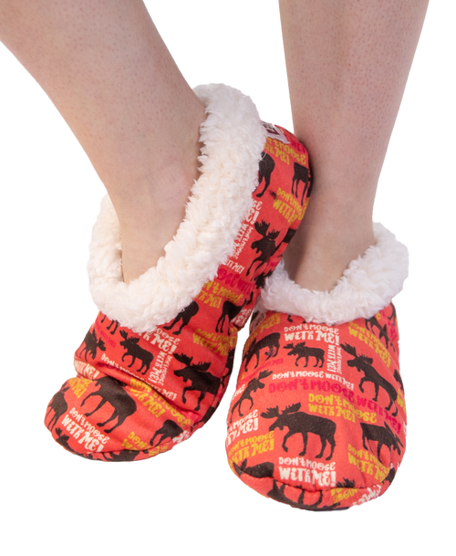 lazy one Don't Moose With Me Moose Fuzzy Feet Slipper