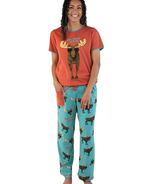 lazy one Don't Moose With Me Women's Regular Fit PJ Set
