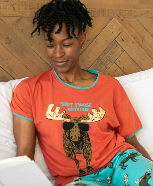 Lazy One Don't Moose With Me Women's Regular Fit PJ Tee