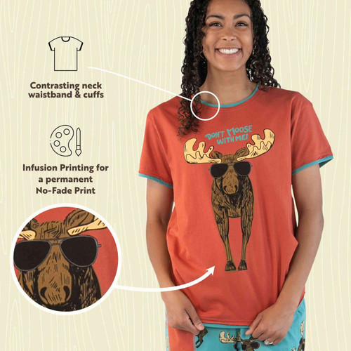 Lazy One Don't Moose With Me Women's Regular Fit PJ Tee