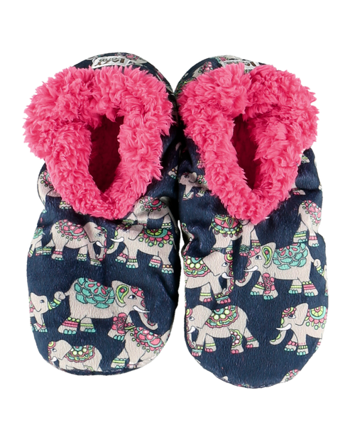 Lazy One Dream Big Elephant Pink Fuzzy Feet Slipper
