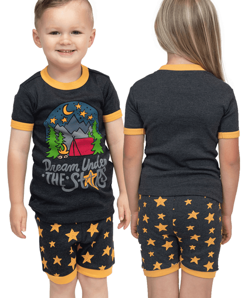 lazy one Dream Under the Stars Kid's PJ Camping Short Set