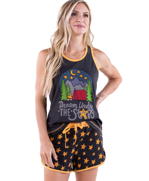 lazy one Dream Under The Stars Women's Camping Tank & Short Set