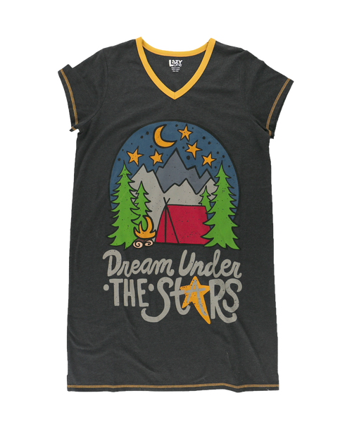 Lazy One Dream Under The Stars Women's Camping V-Neck Nightshirt