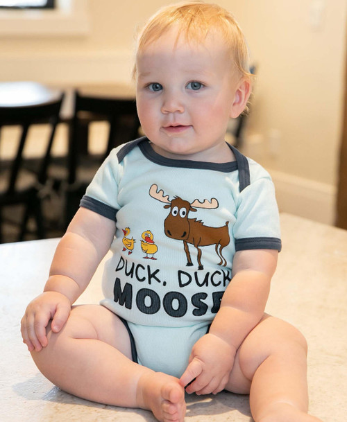 Lazy One Duck Duck Moose Blue Infant Onesie Creeper