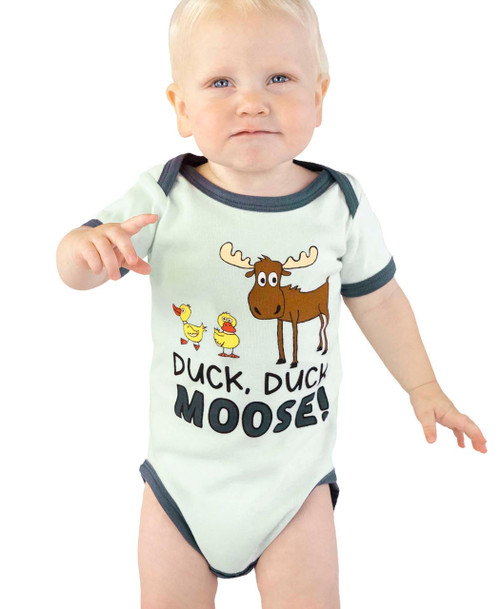 lazy one Duck Duck Moose Blue Infant Onesie Creeper