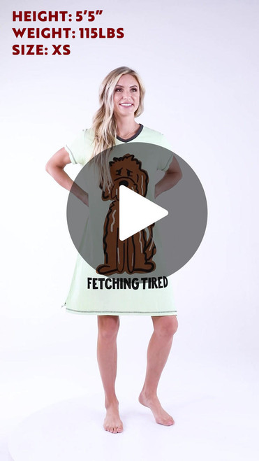 Lazy One Fetching Tired Women's Dog V-Neck Nightshirt