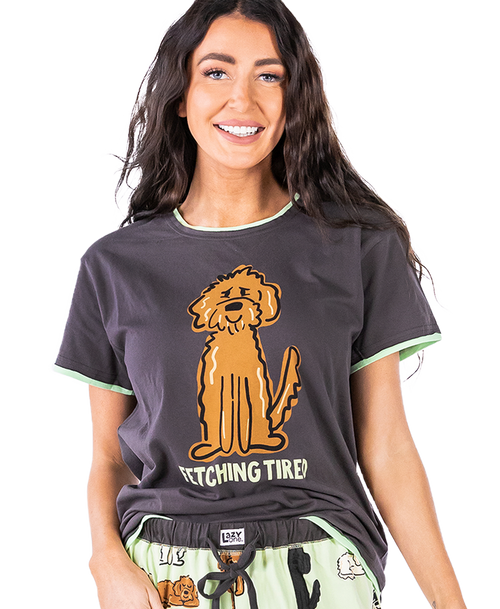 lazy one Fetching Tired Women's Regular Fit Dog PJ Tee