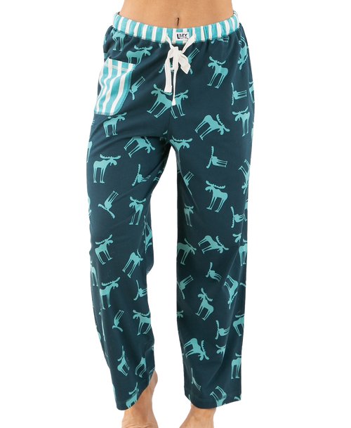 lazy one Funky Moose Blue Women's Regular Fit PJ Pant