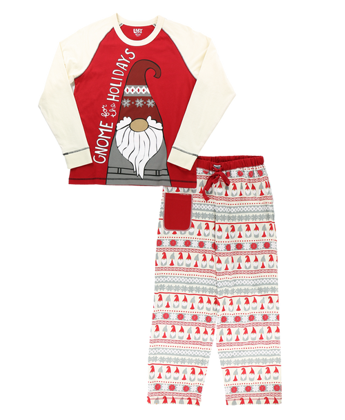 Lazy One Gnome For The Holidays Women's Regular Fit Long Sleeve Pajama Set