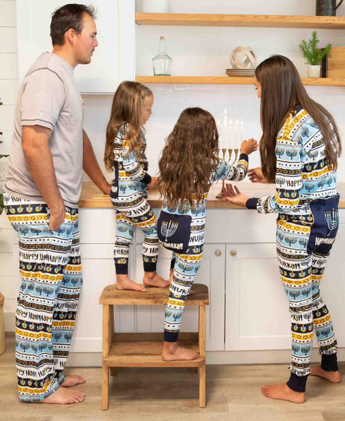 Lazy One Happy Hanukkah Adult Onesie Menorah Flapjack