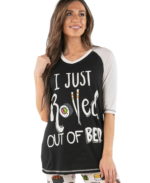 lazy one I Just Rolled Out of Bed Women's Sushi Tall Tee