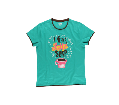 Lazy One Latte Sleep Women's Regular Fit Coffee PJ Tee