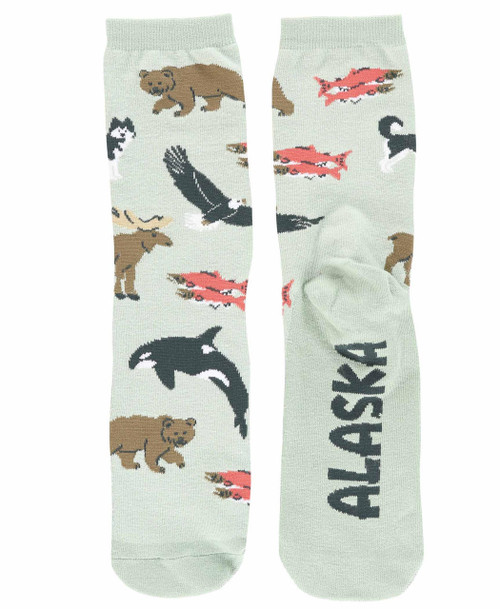 Lazy One Alaska Wildlife Crew Socks
