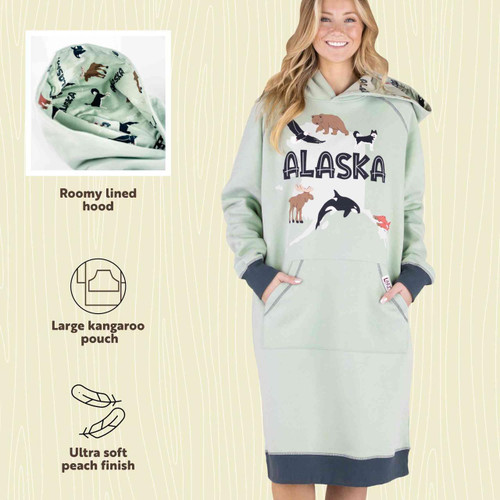 Lazy One Alaska Wildlife Sleep Hoodie