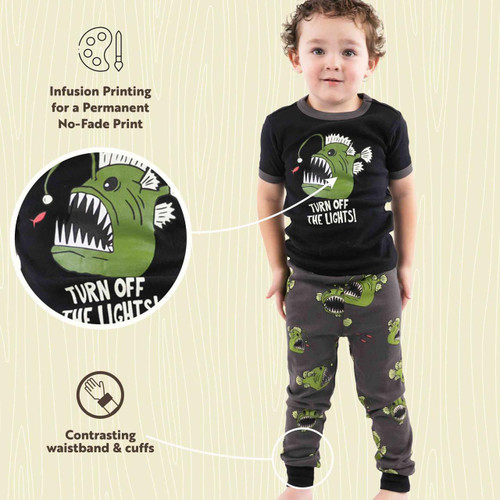 Lazy One Angler Fish Kid's Short Sleeve PJ's