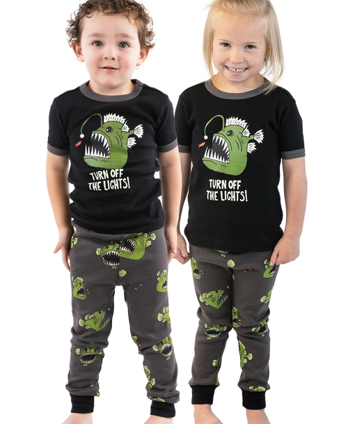 lazy one Angler Fish Kid's Short Sleeve PJ's