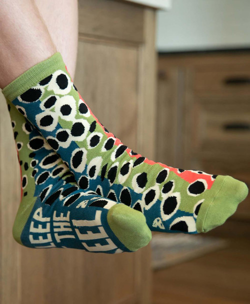 Lazy One Asleep At The Reel Fish Crew Sock