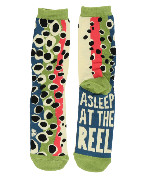 Lazy One Asleep At The Reel Fish Crew Sock