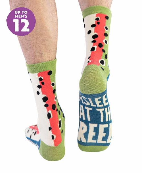 lazy one Asleep At The Reel Fish Crew Sock