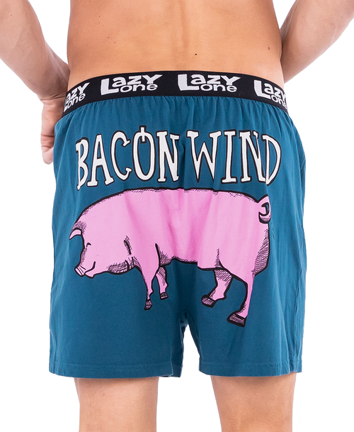 lazy one Bacon Wind Men's Pig Funny Boxer