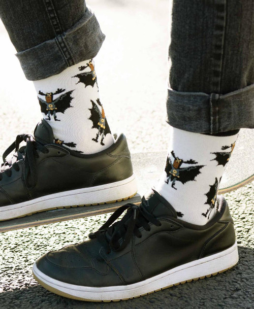 Lazy One Bat Moose Crew Sock
