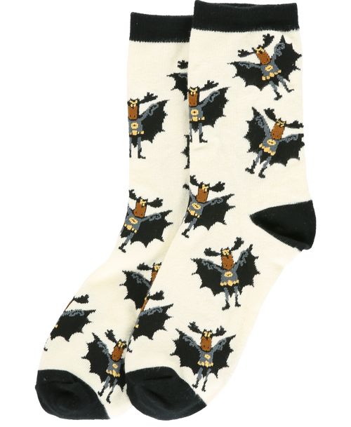 Lazy One Bat Moose Crew Sock