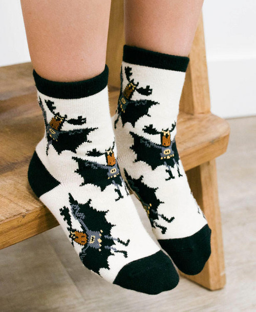 Lazy One Bat Moose Kid Sock