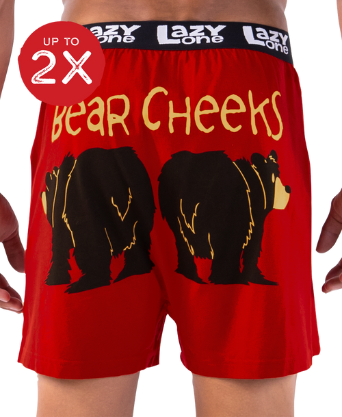 lazy one Bear Cheeks Men's Funny Boxer