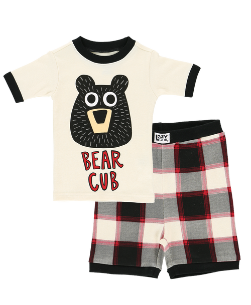 Lazy One Bear Cub Kid's PJ Short Set