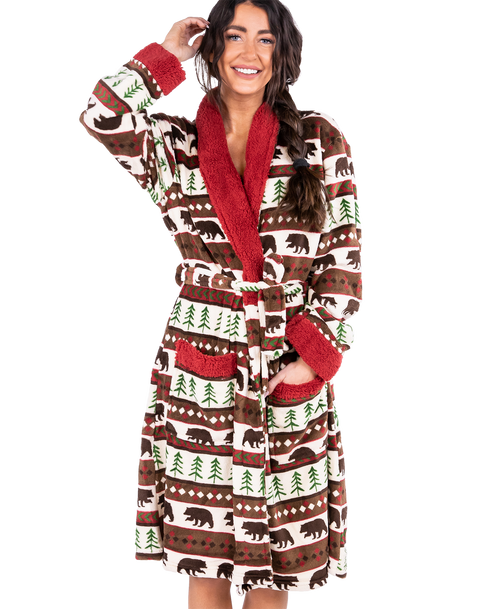 lazy one Bear Fair Isle Bathrobe