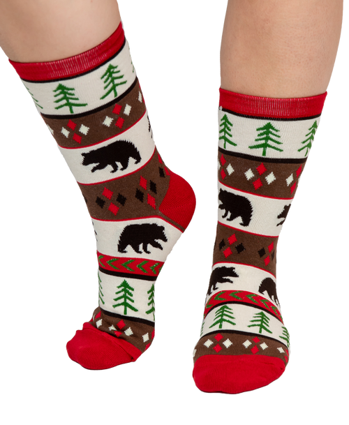 Lazy One Bear Fair Isle Sock 2 Pack