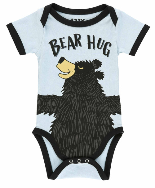 Lazy One Bear Hug Blue Infant Creeper Onesie