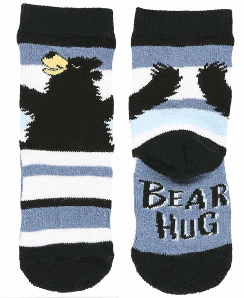 lazy one Bear Hug Blue Stripe Infant Sock