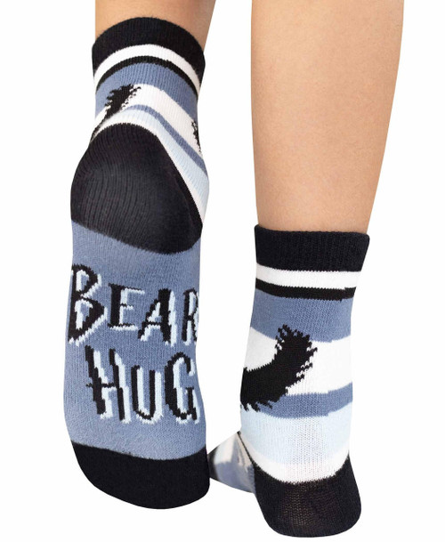 Lazy One Bear Hug Blue Stripe Kid Sock