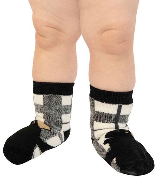 lazy one Bear Hug Grey Infant Sock