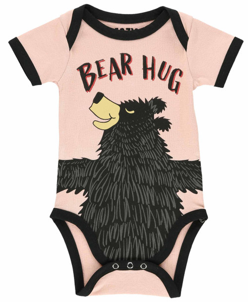 lazy one Bear Hug Infant Creeper Pink Onesie