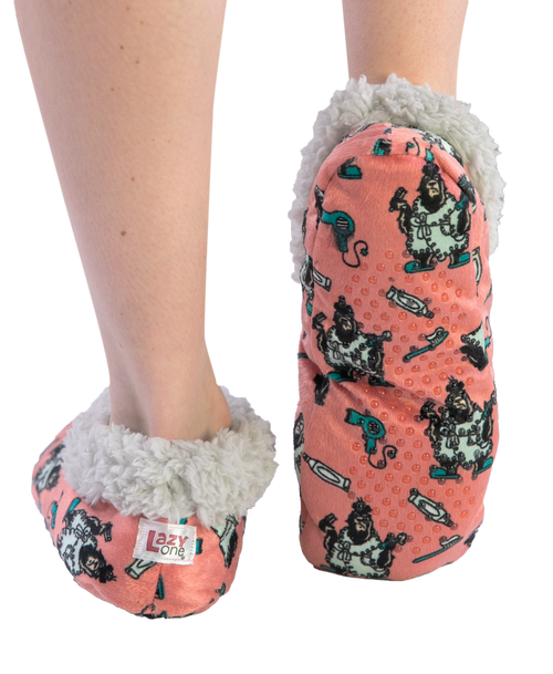 Lazy One Bear In The AM Fuzzy Feet Slipper