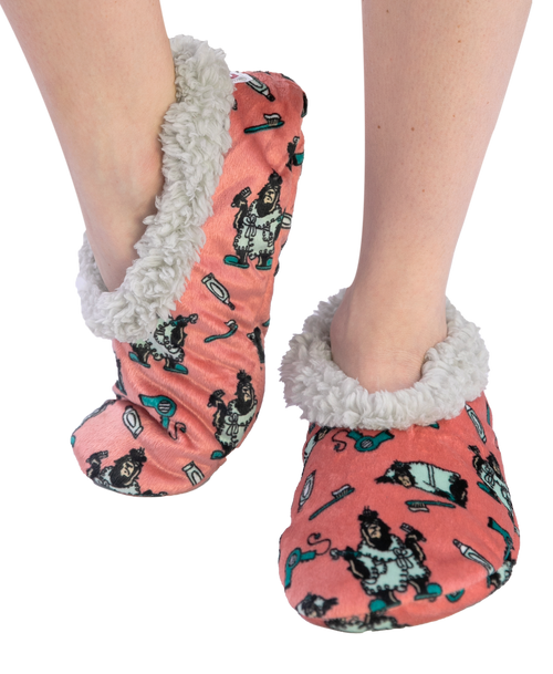 lazy one Bear in the AM Fuzzy Feet Slipper