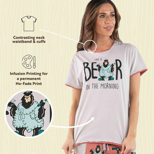 Lazy One Bear In The AM Women's Regular Fit PJ Tee