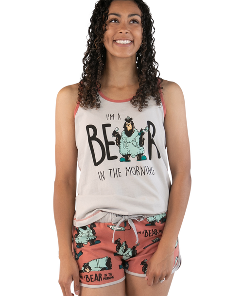 lazy one Bear in the AM Women's Tank & Short Set