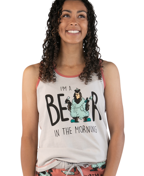 lazy one Bear in the AM Women's Tank Top