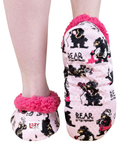 Lazy One Bear In The Morning Fuzzy Feet Slipper